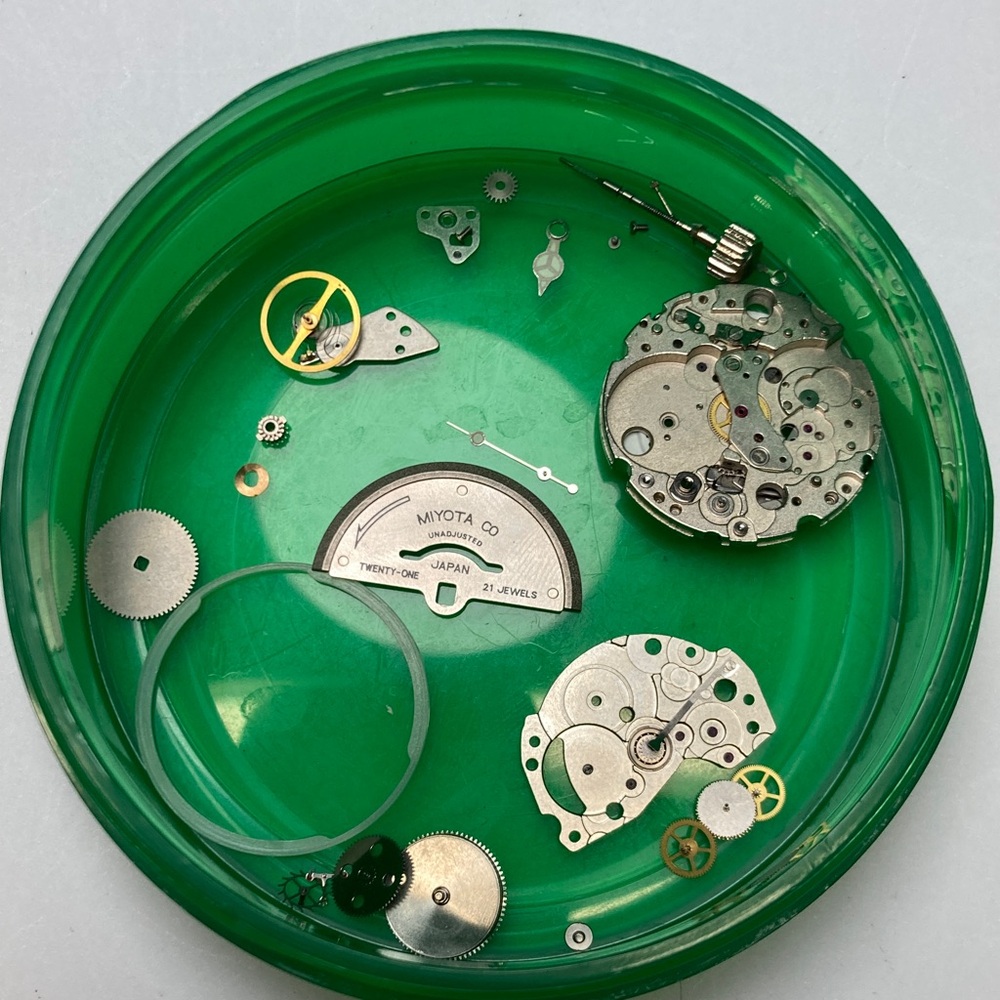 Miyota 21 Jewel unadjusted movement parts lot, off a Sea Sport Neptune